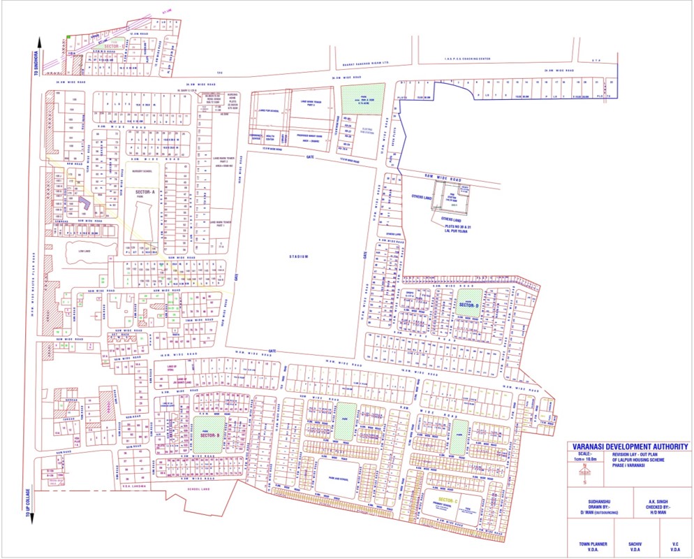 Construction of the KC drain/RCC drain in the first, second, and Edhe phases of the Lalpur Residential Scheme.